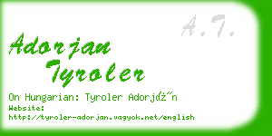 adorjan tyroler business card